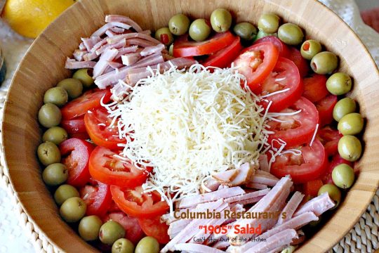 Columbia Restaurant's "1905" Salad | Can't Stay Out of the Kitchen | fabulous signature #salad from one of Clearwater, Florida's, premiere restaurants. We love this salad. #ham #swisscheese #romanocheese #glutenfree