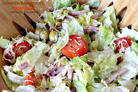 Columbia Restaurant's "1905" Salad | Can't Stay Out of the Kitchen | fabulous signature #salad from one of Clearwater, Florida's, premiere restaurants. We love this salad. #ham #swisscheese #romanocheese #glutenfree