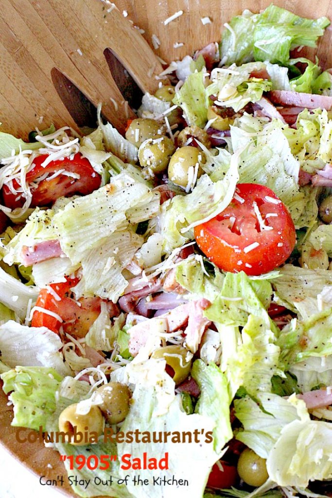 Columbia Restaurant's "1905" Salad | Can't Stay Out of the Kitchen | fabulous signature #salad from one of Clearwater, Florida's, premiere restaurants. We love this salad. #ham #swisscheese #romanocheese #glutenfree