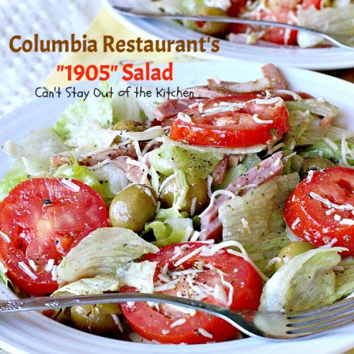 Columbia Restaurant's "1905" Salad | Can't Stay Out of the Kitchen | fabulous signature #salad from one of Clearwater, Florida's, premiere restaurants. We love this salad. #ham #swisscheese #romanocheese #glutenfree