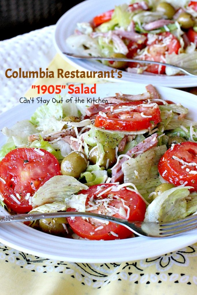 Columbia Restaurant's "1905" Salad | Can't Stay Out of the Kitchen | fabulous signature #salad from one of Clearwater, Florida's, premiere restaurants. We love this salad. #ham #swisscheese #romanocheese #glutenfree
