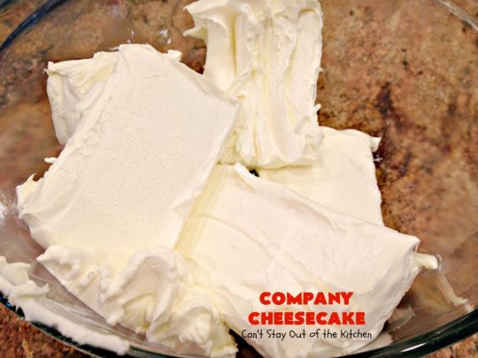 Company Cheesecake | Can't Stay Out of the Kitchen | this amazing #cheesecake comes with either a #Strawberry or #cherry topping. It's perfect for #holiday parties & #Christmas or #ValentinesDay dinner. #dessert
