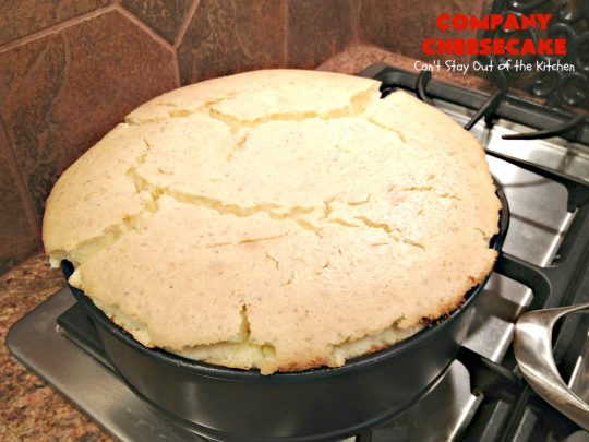Company Cheesecake | Can't Stay Out of the Kitchen | this amazing #cheesecake comes with either a #Strawberry or #cherry topping. It's perfect for #holiday parties & #Christmas or #ValentinesDay dinner. #dessert