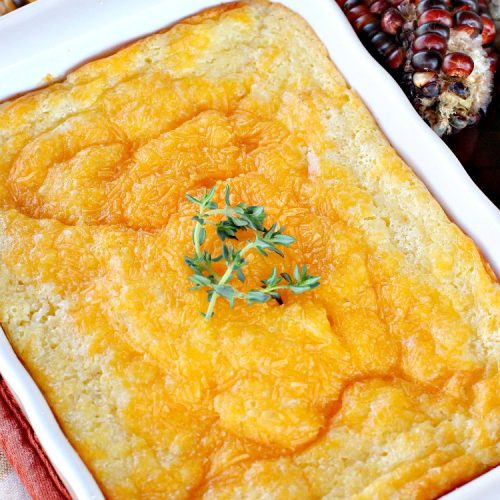 Corn Casserole | Can't Stay Out of the Kitchen | this is one of our favorite #corn #casserole #recipes. This one uses #cheddar #cheese & #JiffyCornMuffinMix. Terrific for #Christmas or #Thanksgiving dinners. #creamedcorn #corncasserole