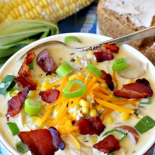 Corn Chicken Chile Chowder | Can't Stay Out of the Kitchen | this fantastic #TexMex #soup is hearty, satisfying & so filling. It's filled with Southwestern flavors that give it zest, but it's not overpowering. #corn #chicken #chowder #GreenChilies #CornChowder #GlutenFree #CornChickenChileChowder