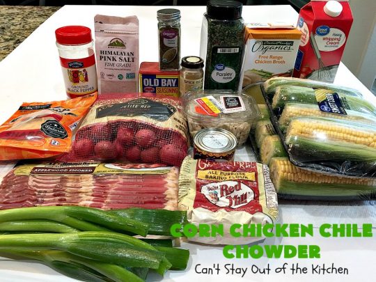 Corn Chicken Chile Chowder | Can't Stay Out of the Kitchen | this fantastic #TexMex #soup is hearty, satisfying & so filling. It's filled with Southwestern flavors that give it zest, but it's not overpowering. #corn #chicken #chowder #GreenChilies #CornChowder #GlutenFree #CornChickenChileChowder
