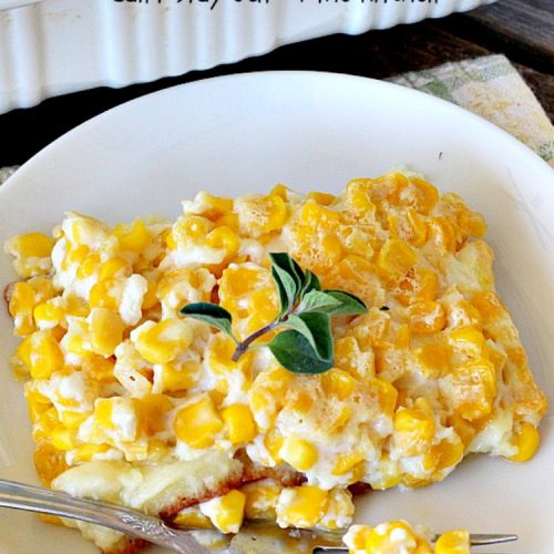 Corn Pudding | Can't Stay Out of the Kitchen | our favorite #corn #casserole recipe is also the easiest! This one is like a corn #souffle. It's the perfect side dish for #holidays like #Thanksgiving or #Christmas or to serve for company.