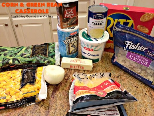 Corn and Green Bean Casserole | Can't Stay Out of the Kitchen | This is one of our favorite #holiday #casseroles. Everyone always raves over it! #corn #greenbeans #cheese #Thanksgiving #Christmas