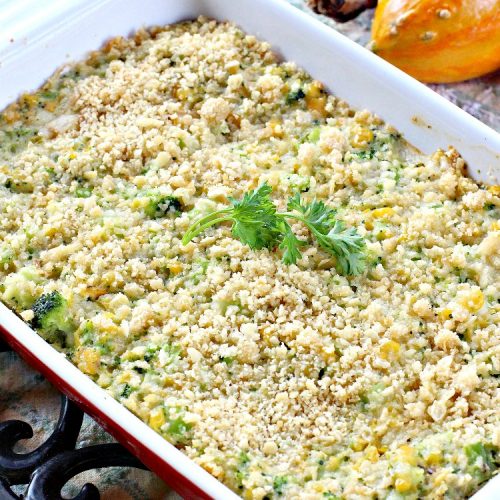 Corn 'n Broccoli Bake | Can't Stay Out of the Kitchen | this fabulous side dish is quick & easy & great for family or company dinners. It's also perfect for #FathersDay & other #holidays. #corn #broccoli
