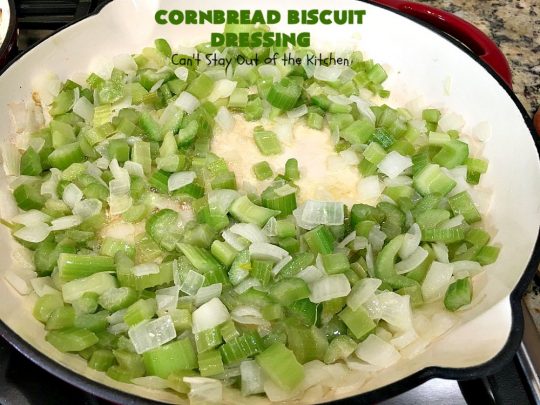 Cornbread Biscuit Dressing | Can't Stay Out of the Kitchen | This fantastic #stuffing #recipe for #turkey is made with #biscuits & #Jiffy #cornbread. Terrific side dish for #Thanksgiving or #Christmas. #TurkeyDressing #TurkeyStuffing #CornbreadBiscuitDressing #GooseberryPatch