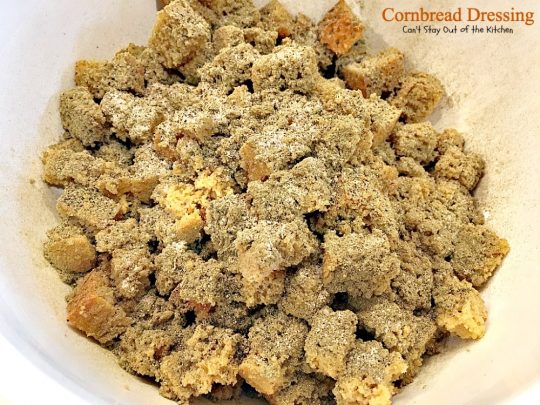 Cornbread Dressing | Can't Stay Out of the Kitchen | My Mom's fantastic #cornbread #stuffing recipe. Great for the #holidays. #glutenfree