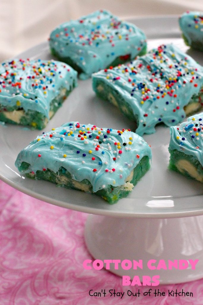 Cotton Candy Bars | Can't Stay Out of the Kitchen | these amazing bar-type #cookies are sinfully rich, decadent and so spectacular. They make a terrific #dessert for #Tailgating parties, #ValentinesDay or the #SuperBowl! #Holiday #HolidayDessert #TailgatingDessert #SuperBowlDessert #ValentinesDayDessert #Brownie #chocolate #CottonCandy #whitechocolate #ChocolateDessert