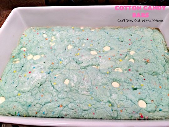 Cotton Candy Bars | Can't Stay Out of the Kitchen | these amazing bar-type #cookies are sinfully rich, decadent and so spectacular. They make a terrific #dessert for #Tailgating parties, #ValentinesDay or the #SuperBowl! #Holiday #HolidayDessert #TailgatingDessert #SuperBowlDessert #ValentinesDayDessert #Brownie #chocolate #CottonCandy #whitechocolate #ChocolateDessert