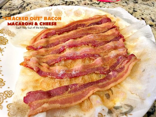 "Cracked Out" Bacon Macaroni and Cheese | Can't Stay Out of the Kitchen | this #Mac&Cheese is divine! The sauce is thick & creamy with several #cheeses and filled with #bacon & homemade #Ranchdressingmix. #glutenfree #pasta #macaroniandcheese