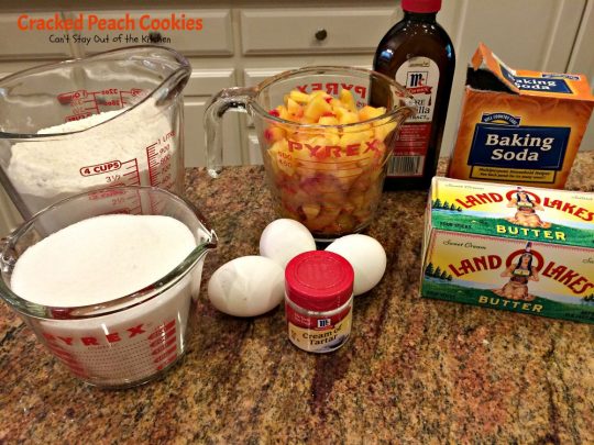 Cracked Peach Cookies | Can't Stay Out of the Kitchen | these amazing #cookies are so incredibly good you'll find yourself making them over and over! #dessert #peaches