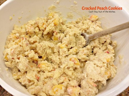 Cracked Peach Cookies | Can't Stay Out of the Kitchen | these amazing #cookies are so incredibly good you'll find yourself making them over and over! #dessert #peaches