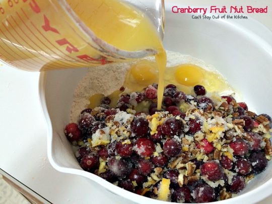 Cranberry Fruit Nut Bread | Can't Stay Out of the Kitchen | festive & delicious #cranberry #bread with #orangejuice and zest. Great for #holiday #breakfasts.