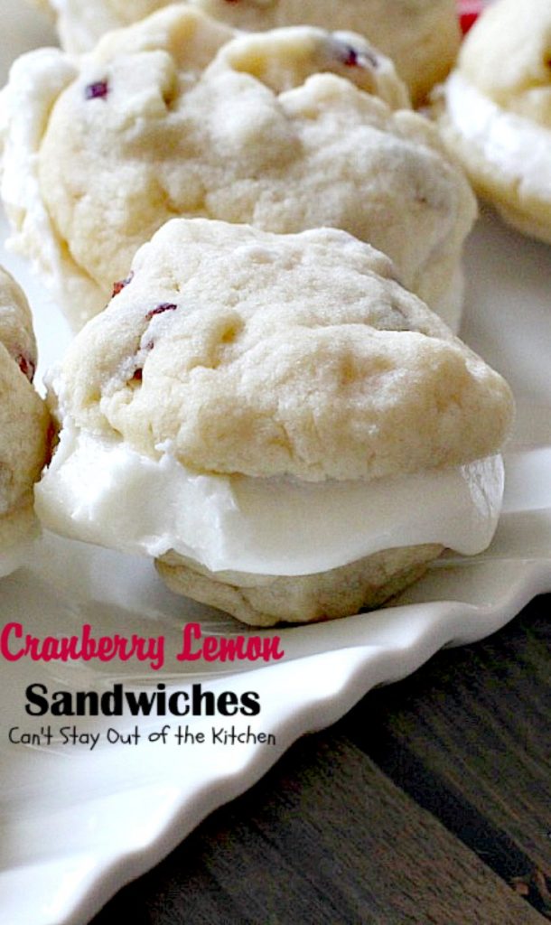 Cranberry Lemon Sandwiches | Can't Stay Out of the Kitchen | these fantastic #cookies are perfect for the #holidays. They use #craisins & #lemon zest. The icing is heavenly. #dessert