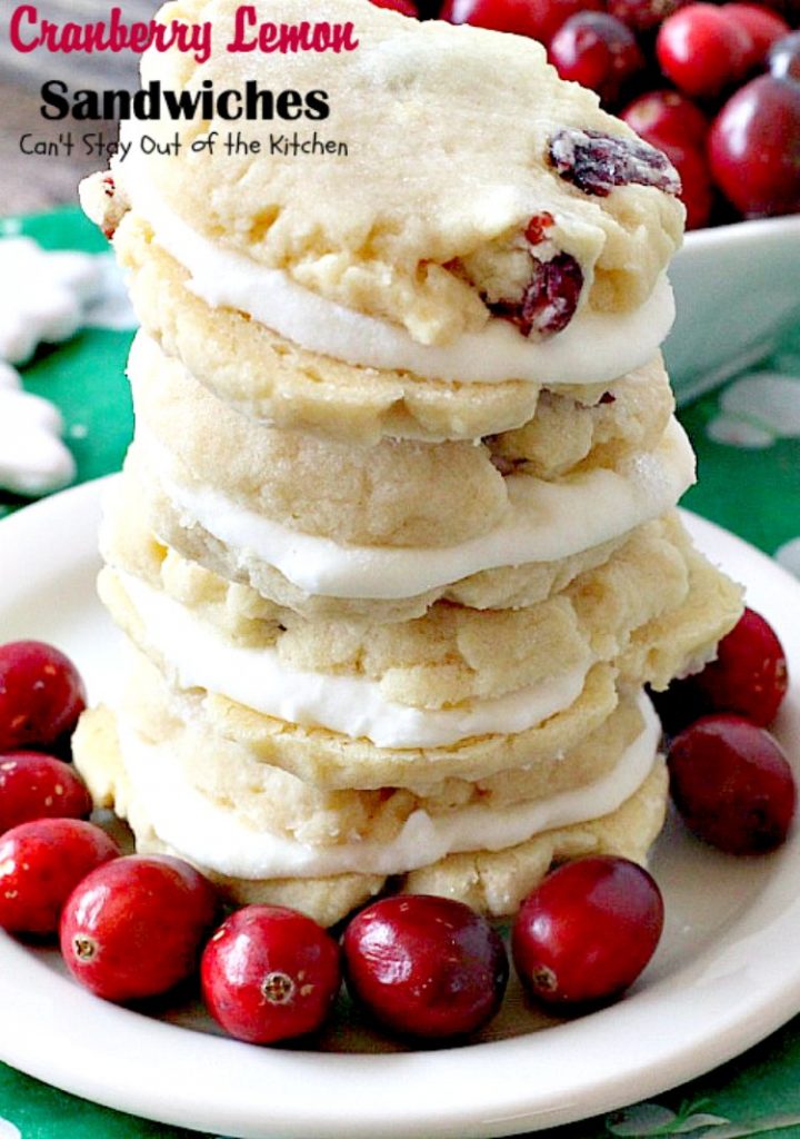 Cranberry Lemon Sandwiches | Can't Stay Out of the Kitchen | these fantastic #cookies are perfect for the #holidays. They use #craisins & #lemon zest. The icing is heavenly. #dessert