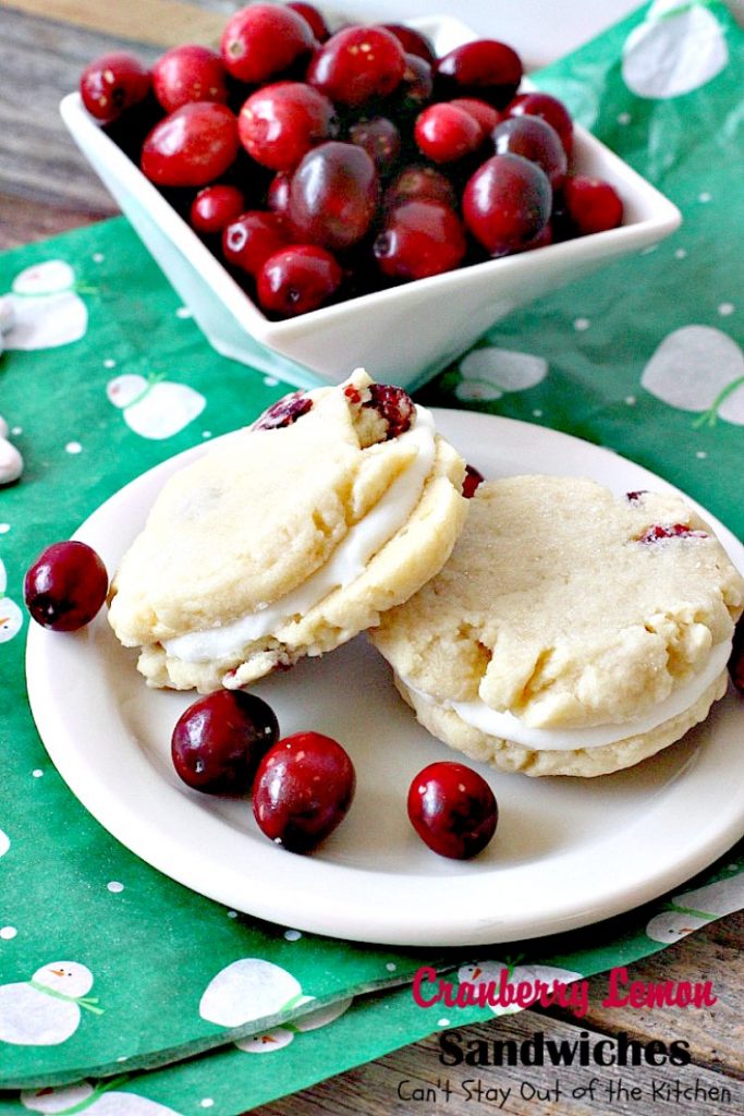 Cranberry Lemon Sandwiches | Can't Stay Out of the Kitchen | these fantastic #cookies are perfect for the #holidays. They use #craisins & #lemon zest. The icing is heavenly. #dessert
