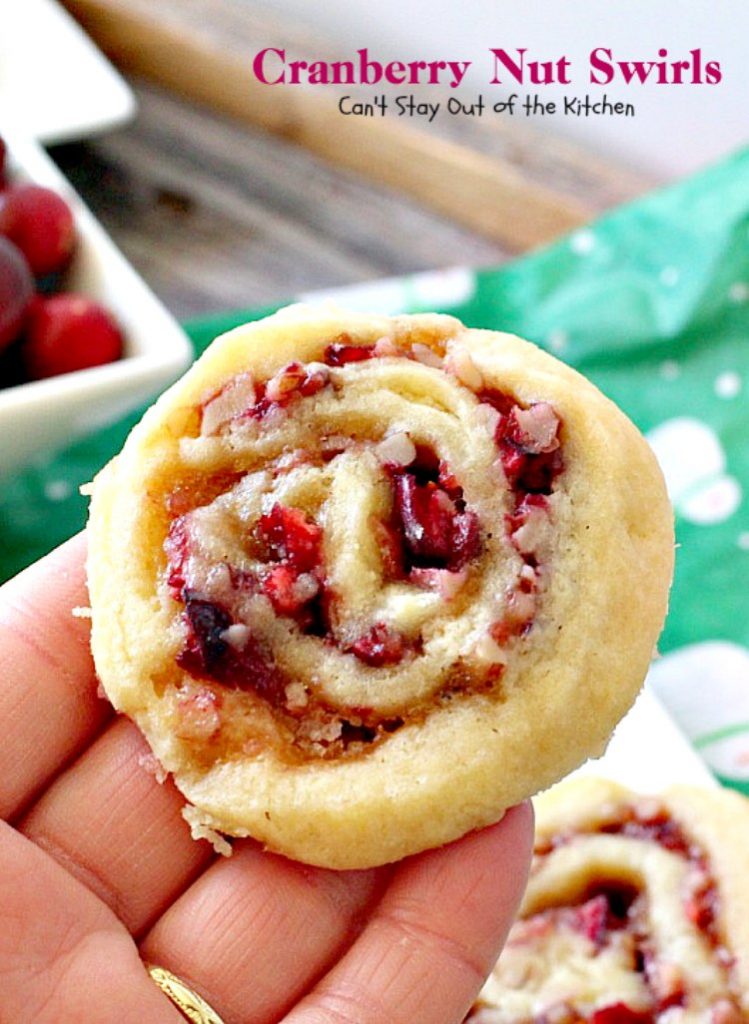 Cranberry Nut Swirls | Can't Stay Out of the Kitchen | these are our favorite #Christmas #cookies. They have a lovely #cranberry, pecan & orange zest filling in a shortbread crust. Heavenly. #dessert