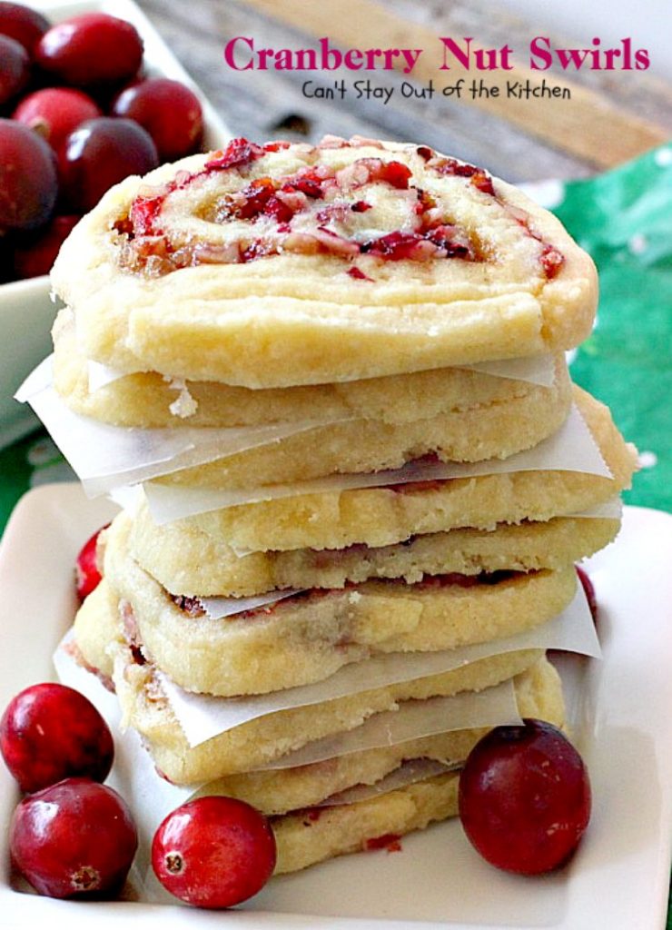Cranberry Nut Swirls | Can't Stay Out of the Kitchen | these are our favorite #Christmas #cookies. They have a lovely #cranberry, pecan & orange zest filling in a shortbread crust. Heavenly. #dessert