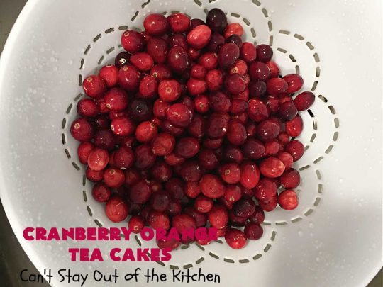 Cranberry Orange Tea Cakes | Can't Stay Out of the Kitchen | These delightful #TeaCakes include fresh #cranberries, grated #OrangeZest & #walnuts. The icing also includes #orange zest. This is the perfect #dessert to bring to #holiday & #Christmas parties. Everyone will swoon over these delicious treats. #HolidayDessert #CranberryDessert #CranberryOrangeTeaCakes