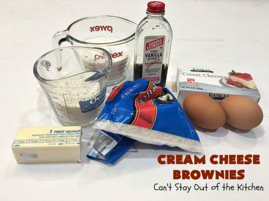 Cream Cheese Brownies | Can't Stay Out of the Kitchen | This is our favorite #brownie #recipe ever! The #CreamCheese layer includes #coconut & the brownie layer includes #ChocolateChips & #pecans. Swirled together these are absolutely decadent! Terrific for #tailgating parties or summer #holiday fun like #FourthOfJuly or #LaborDay. #dessert #HolidayDessert #ChocolateDessert #CreamCheeseDessert #cookie #CreamCheeseBrownies