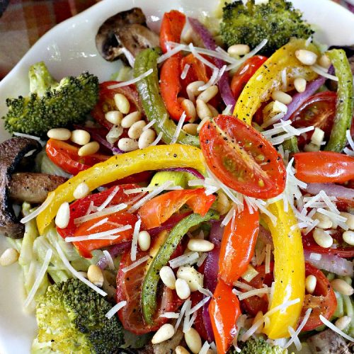Creamy Avocado Pasta with Roasted Veggies | Can't Stay Out of the Kitchen