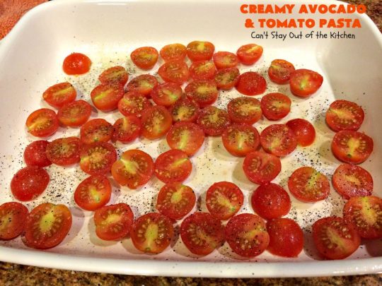 Creamy Avocado and Tomato Pasta | Can't Stay Out of the Kitchen | this easy and delightful #pasta #recipe is utterly amazing. The #Basil & #avocado sauce makes this dish fantastic. It also includes #tomatoes, #PineNuts & #ParmesanCheese. This is totally awesome for #MeatlessMondays or on days when you're short on time. I used #GlutenFree #noodles but you can use any kind. #cheese #GlutenFreeMainDish #CreamyAvocadoAndTomatopasta