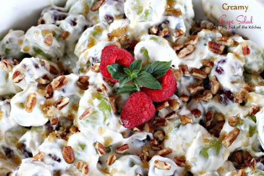 Creamy Grape Salad | Can't Stay Out of the Kitchen | this fabulous #fruit #salad is great for #holidays, picnics or company. Quick and easy. #glutenfree #grapes
