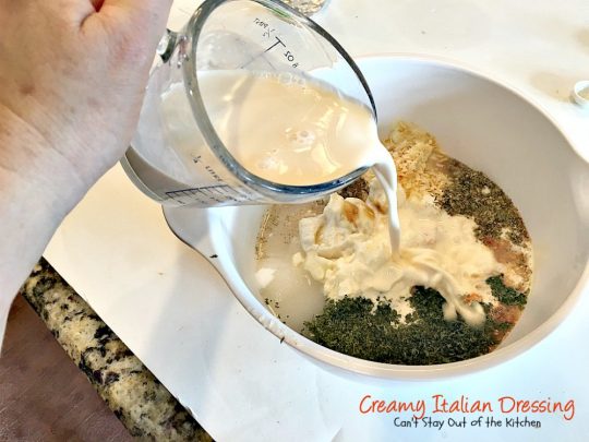 Creamy Italian Dressing | Can't Stay Out of the Kitchen | this is one of the BEST #saladdressings I've ever eaten. It is absolutely delicious, and so quick and easy to make. #salad #glutenfree
