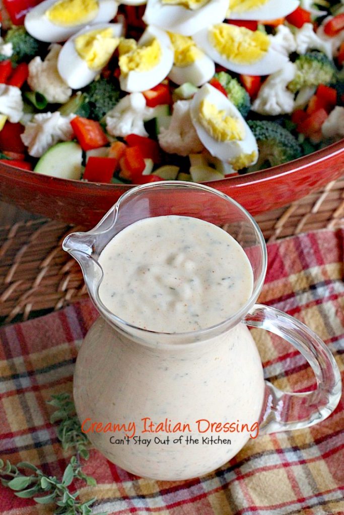 Creamy Italian Dressing | Can't Stay Out of the Kitchen | this is one of the BEST #saladdressings I've ever eaten. It is absolutely delicious, and so quick and easy to make. #salad #glutenfree