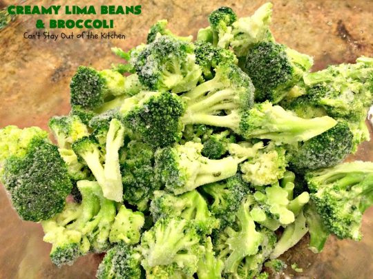 Creamy Lima Beans and Broccoli | Can't Stay Out of the Kitchen | this outrageous #casserole is to die for! Seriously, #LimaBeans & #Broccoli are combined with #CheddarCheese #CreamOfCelerySoup & topped with a #RiceKrispies topping mixed with #Curry. It's a delectable #SideDish for #Holidays like #Thanksgiving or #Christmas. This has always been one of our favorite #recipes. Everyone who's ever tried it, loves this dish. #CreamyLimaBeansAndBroccoli #vegetable