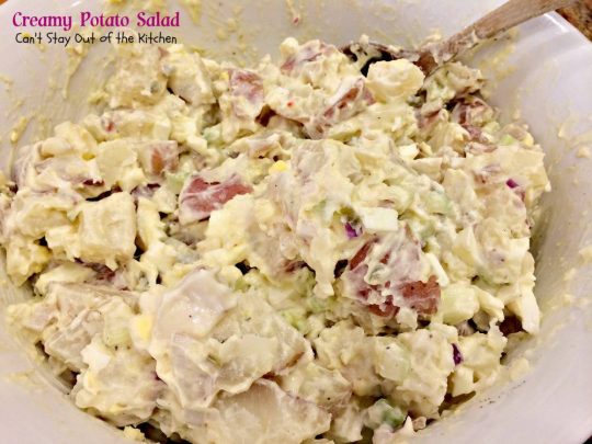 Creamy Potato Salad | Can't Stay Out of the Kitchen | love this fantastic #potatosalad recipe. #glutenfree #potatoes #salad #eggs