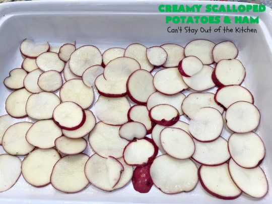 Creamy Scalloped Potatoes and Ham | Can't Stay Out of the Kitchen | this easy & delicious #casserole is a terrific way to use up leftover #ham from the #holidays. The ingredients are layered. You don't have to pre-make the sauce. This family favorite #recipe is wonderful comfort food especially in cold, winter months. #potatoes #pork #HamandScallopedPotatoes #ScallopedPotatoes