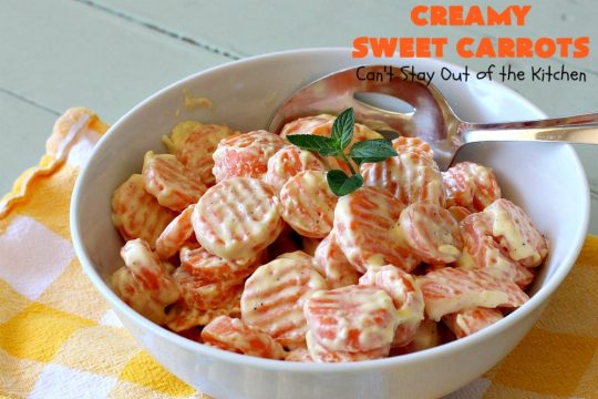 Creamy Sweet Carrots | Can't Stay Out of the Kitchen | easy 5-ingredient #recipe that can be whipped up in 10 minutes! Great for weeknight, company or #holiday dinners. #GlutenFree #Carrots #CreamCheese #CreamySweetCarrots