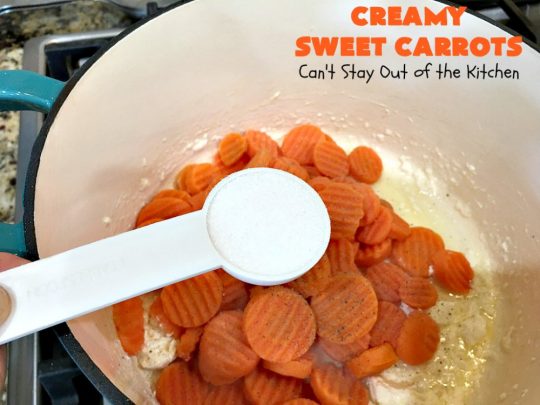Creamy Sweet Carrots | Can't Stay Out of the Kitchen | easy 5-ingredient #recipe that can be whipped up in 10 minutes! Great for weeknight, company or #holiday dinners. #GlutenFree #Carrots #CreamCheese #CreamySweetCarrots