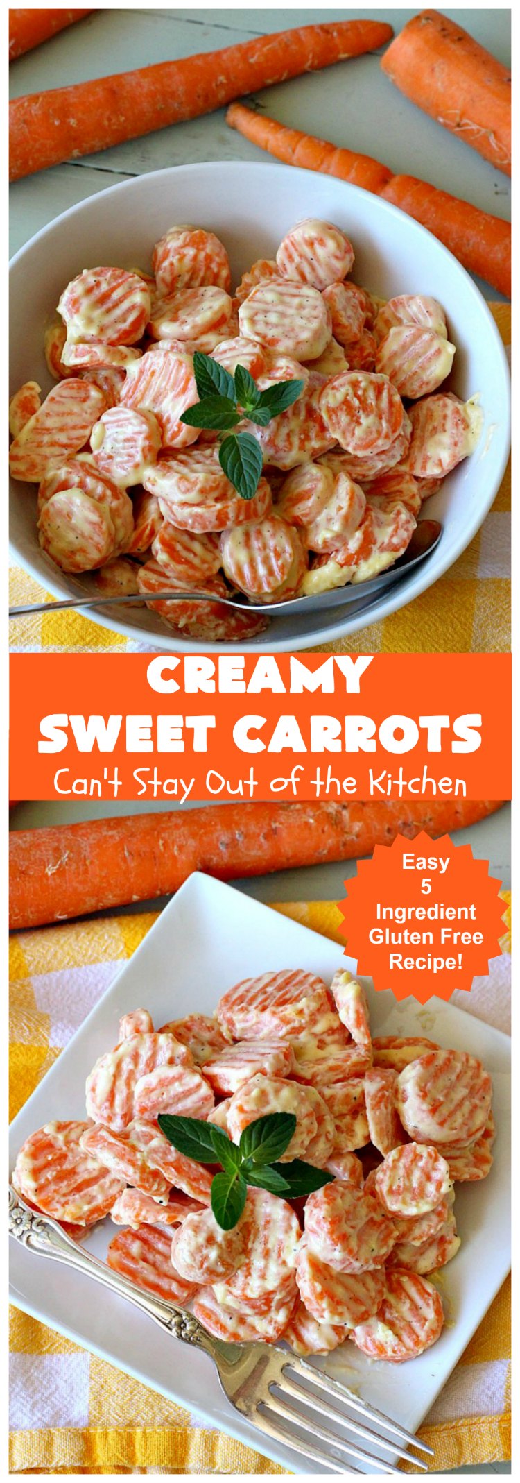 Creamy Sweet Carrots | Can't Stay Out of the Kitchen | easy 5-ingredient #recipe that can be whipped up in 10 minutes! Great for weeknight, company or #holiday dinners. #GlutenFree #Carrots #CreamCheese #CreamySweetCarrots