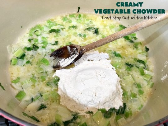 Creamy Vegetable Chowder | Can't Stay Out of the Kitchen | this thick and delicious #chowder is hearty, satisfying and so filling on cold, winter nights. Great comfort food meal. Also wonderful served in bread bowls. #corn #cheese #carrots #asparagus #GreenBeans #soup #CreamyVegetableChowder