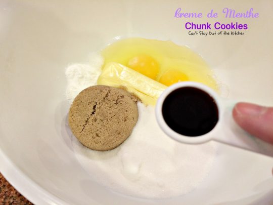 Creme de Menthe Chunk Cookies | Can't Stay Out of the Kitchen | spectacular #cookies made with #Andes #CremedeMenthe baking chips. #dessert #chocolate