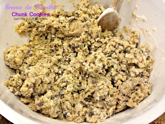 Creme de Menthe Chunk Cookies | Can't Stay Out of the Kitchen | spectacular #cookies made with #Andes #CremedeMenthe baking chips. #dessert #chocolate