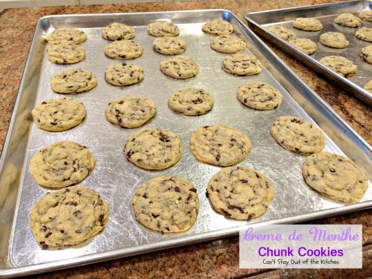 Creme de Menthe Chunk Cookies | Can't Stay Out of the Kitchen | spectacular #cookies made with #Andes #CremedeMenthe baking chips. #dessert #chocolate
