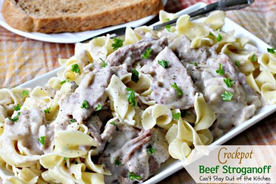 Crockpot Beef Stroganoff | Can't Stay Out of the Kitchen | the BEST and easiest #beef #stroganoff recipe ever! We make this entree all the time served over #noodles. #slowcooker