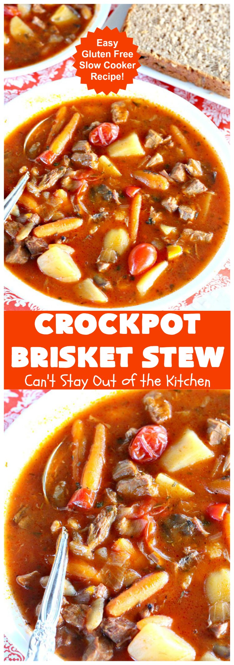 Crockpot Brisket Stew | Can't Stay Out of the Kitchen | This #recipe is so easy since everything is tossed into the #crockpot. It's an excellent way to use leftover #brisket. #SlowCooker #stew #CrockpotBrisketStew #GlutenFree