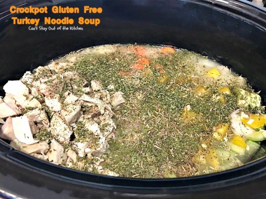 Crockpot Gluten Free Turkey Noodle Soup | Can't Stay Out of the Kitchen | this #soup turned out fantastic. Used leftover #turkey & broth & made it in the #crockpot. #glutenfree