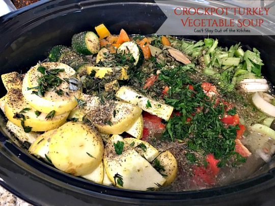Crockpot Turkey Vegetable Soup | Can't Stay Out of the Kitchen | healthy, delicious, low calorie, clean eating way to enjoy leftover #turkey! Great comfort food. #glutenfree