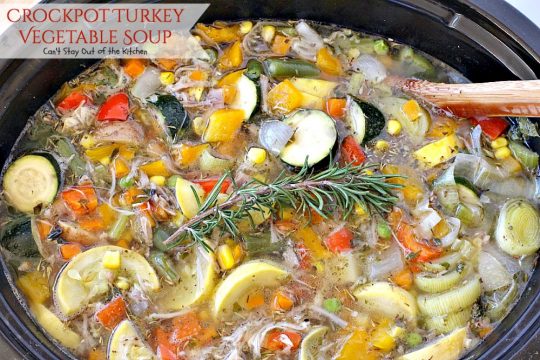 Crockpot Turkey Vegetable Soup | Can't Stay Out of the Kitchen | healthy, delicious, low calorie, clean eating way to enjoy leftover #turkey! Great comfort food. #glutenfree