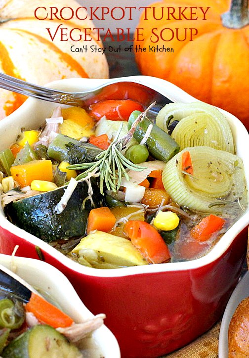 Crockpot Turkey Vegetable Soup | Can't Stay Out of the Kitchen | healthy, delicious, low calorie, clean eating way to enjoy leftover #turkey! Great comfort food. #glutenfree