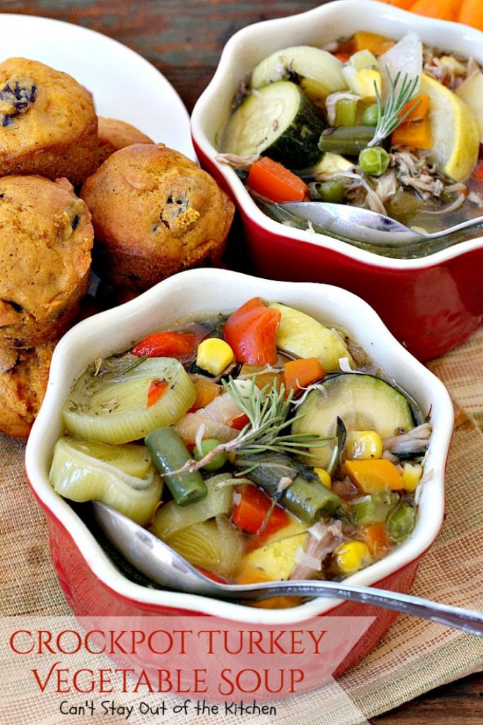 Crockpot Turkey Vegetable Soup | Can't Stay Out of the Kitchen | healthy, delicious, low calorie, clean eating way to enjoy leftover #turkey! Great comfort food. #glutenfree